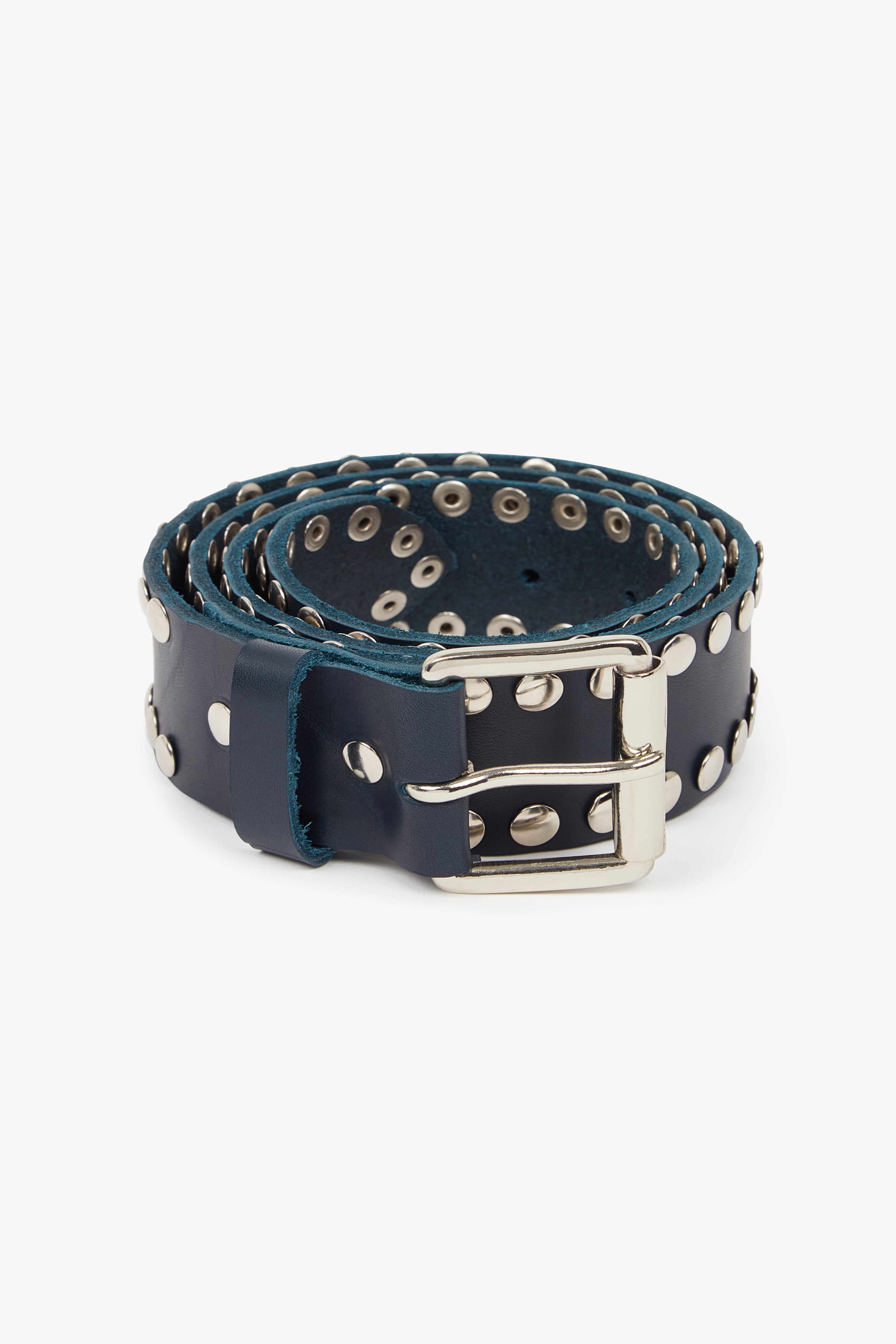 NAVY STUDDED BUCKLE BELT