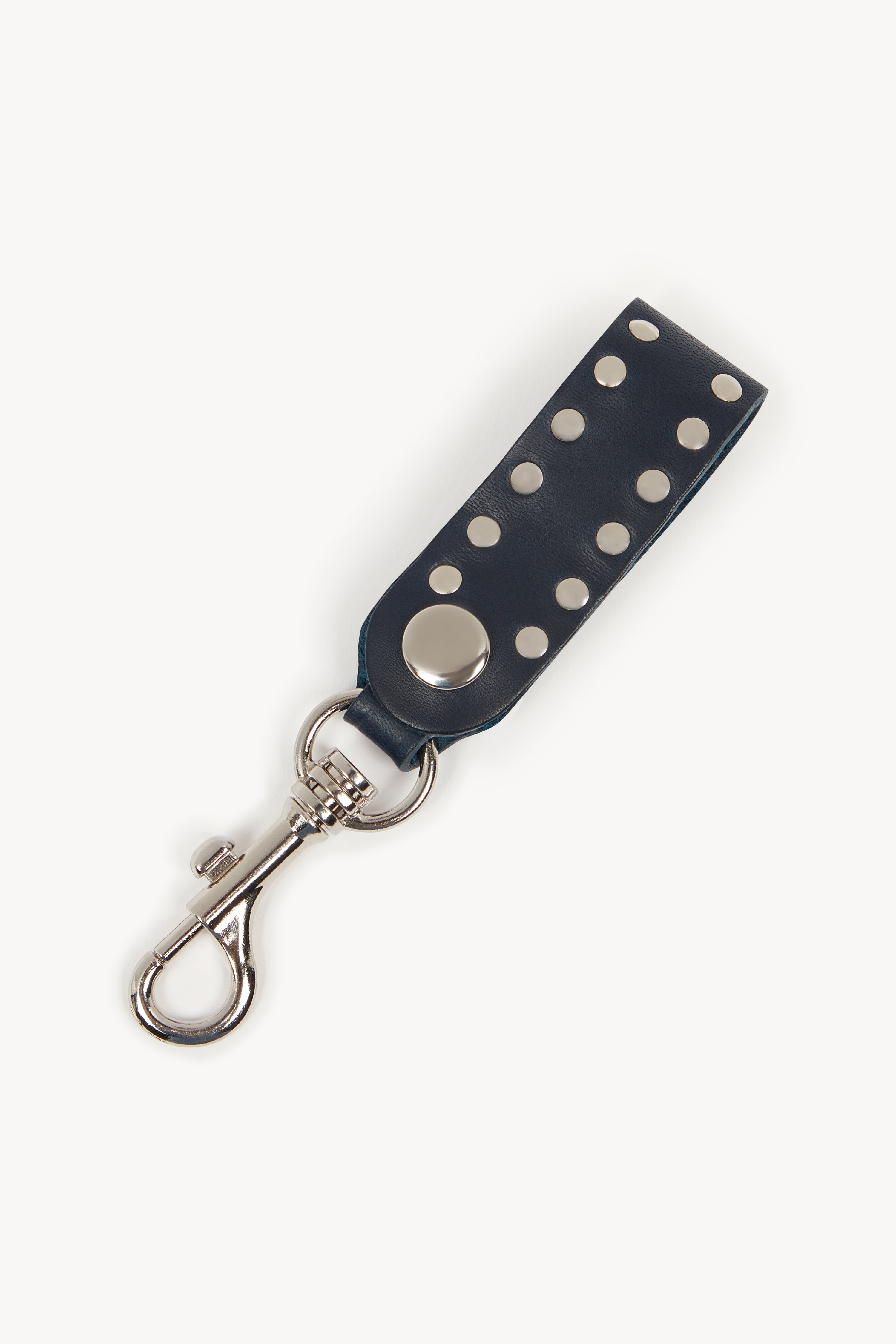 NAVY STUDDED CLIP KEYRING