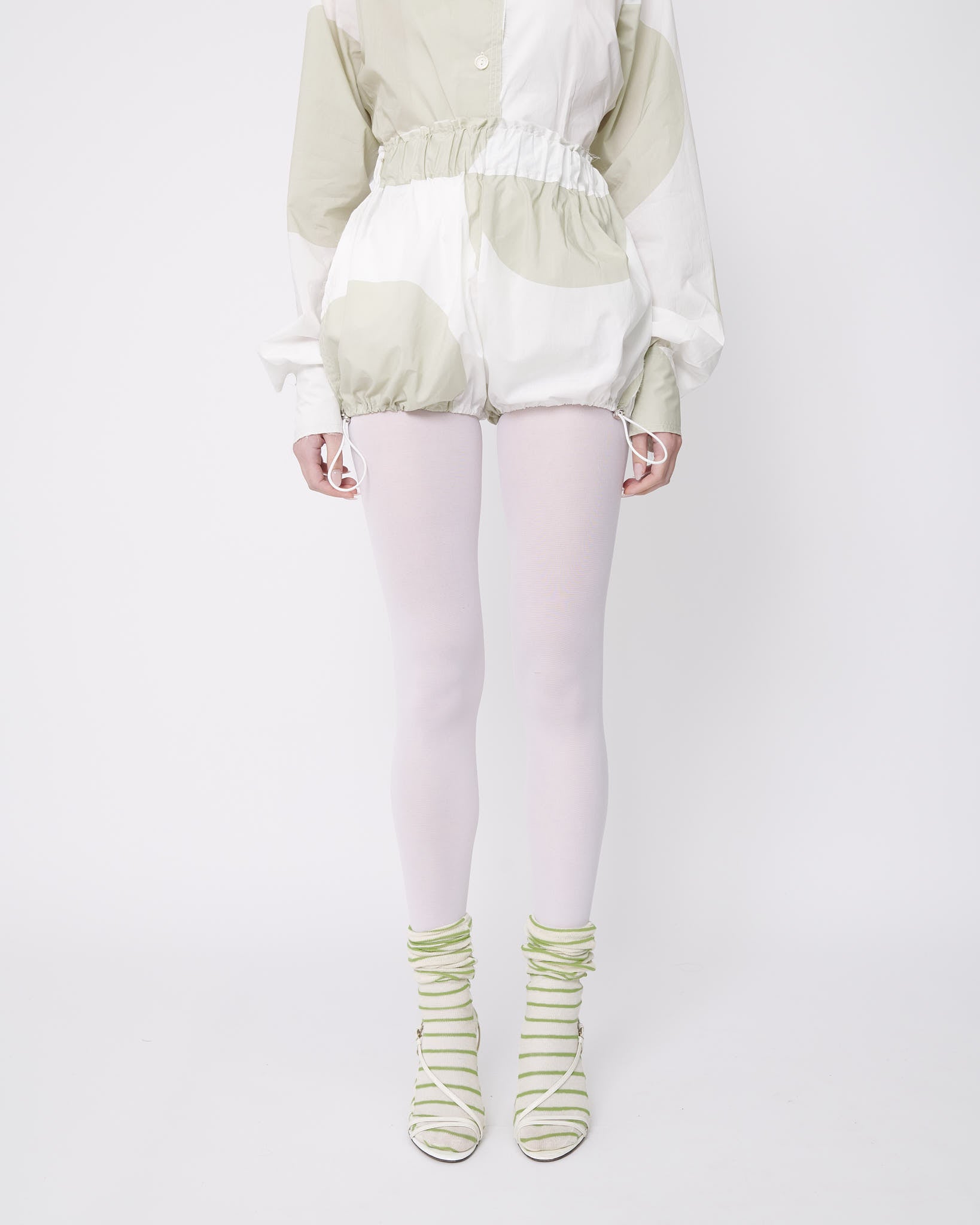 Cream Polka Puffball Shorts