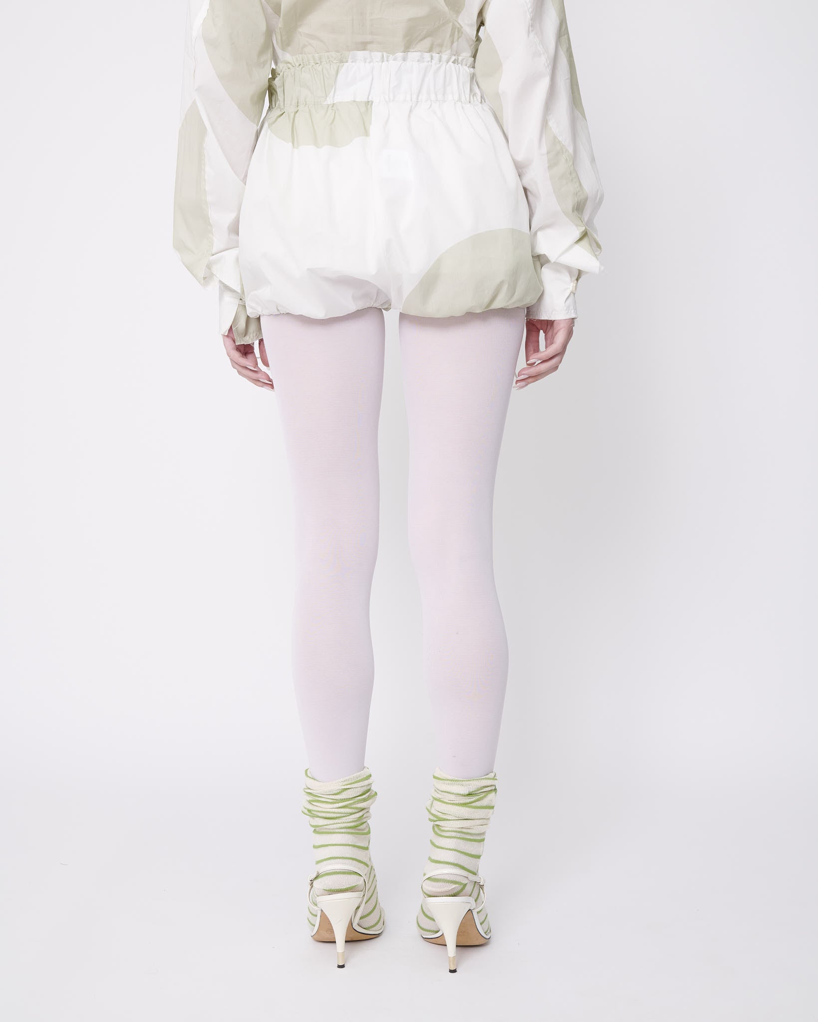 Cream Polka Puffball Shorts