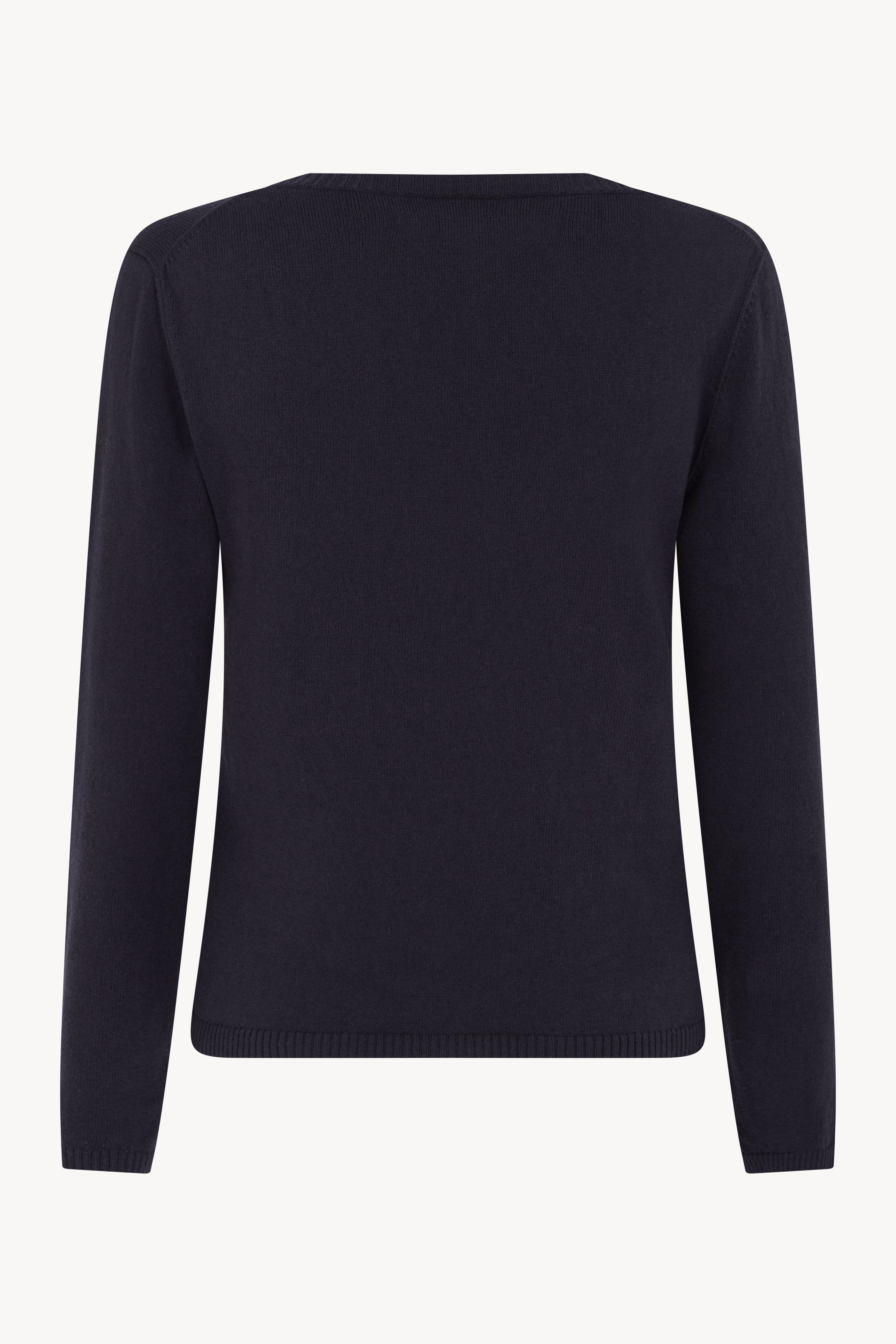DARK NAVY DEEP V-NECK FITTED JUMPER