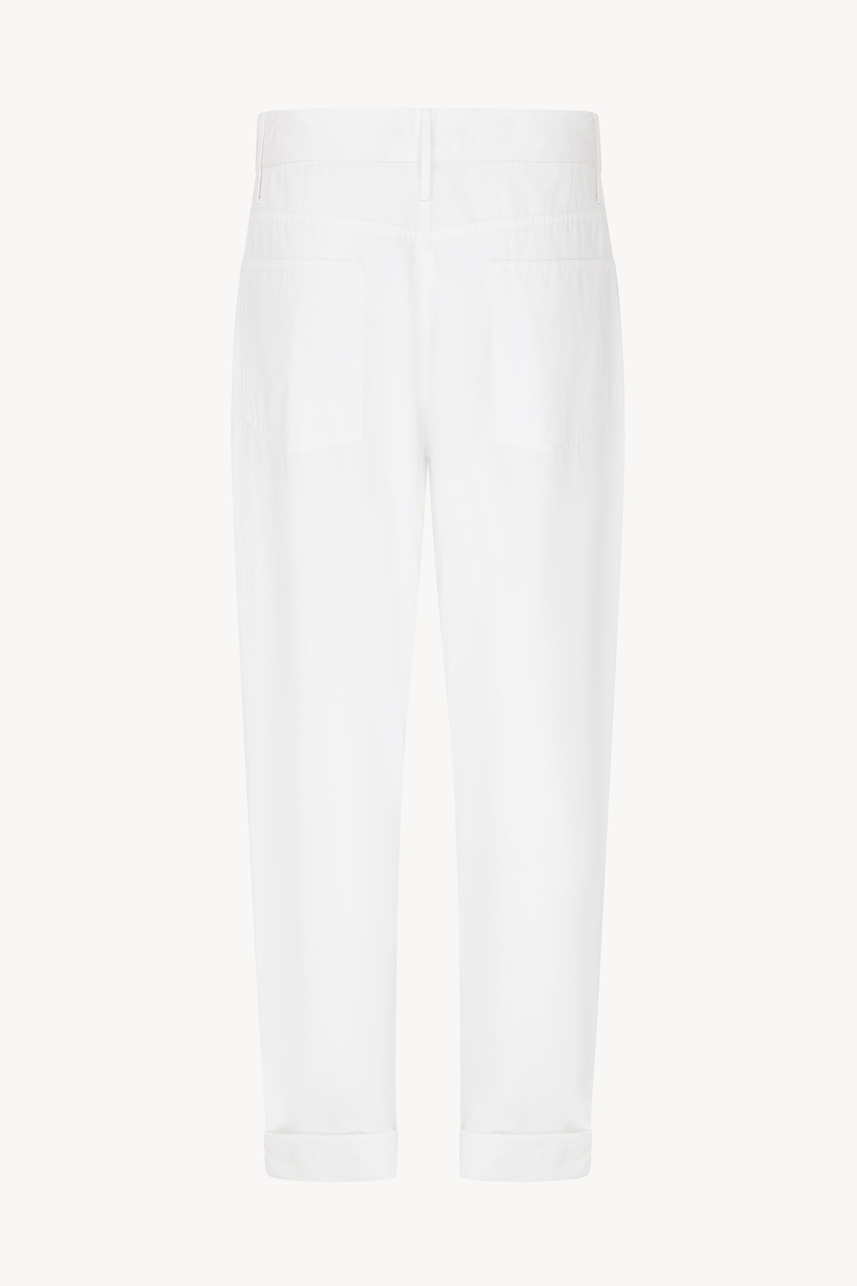 WHITE CARGO ROLL UP TROUSERS
