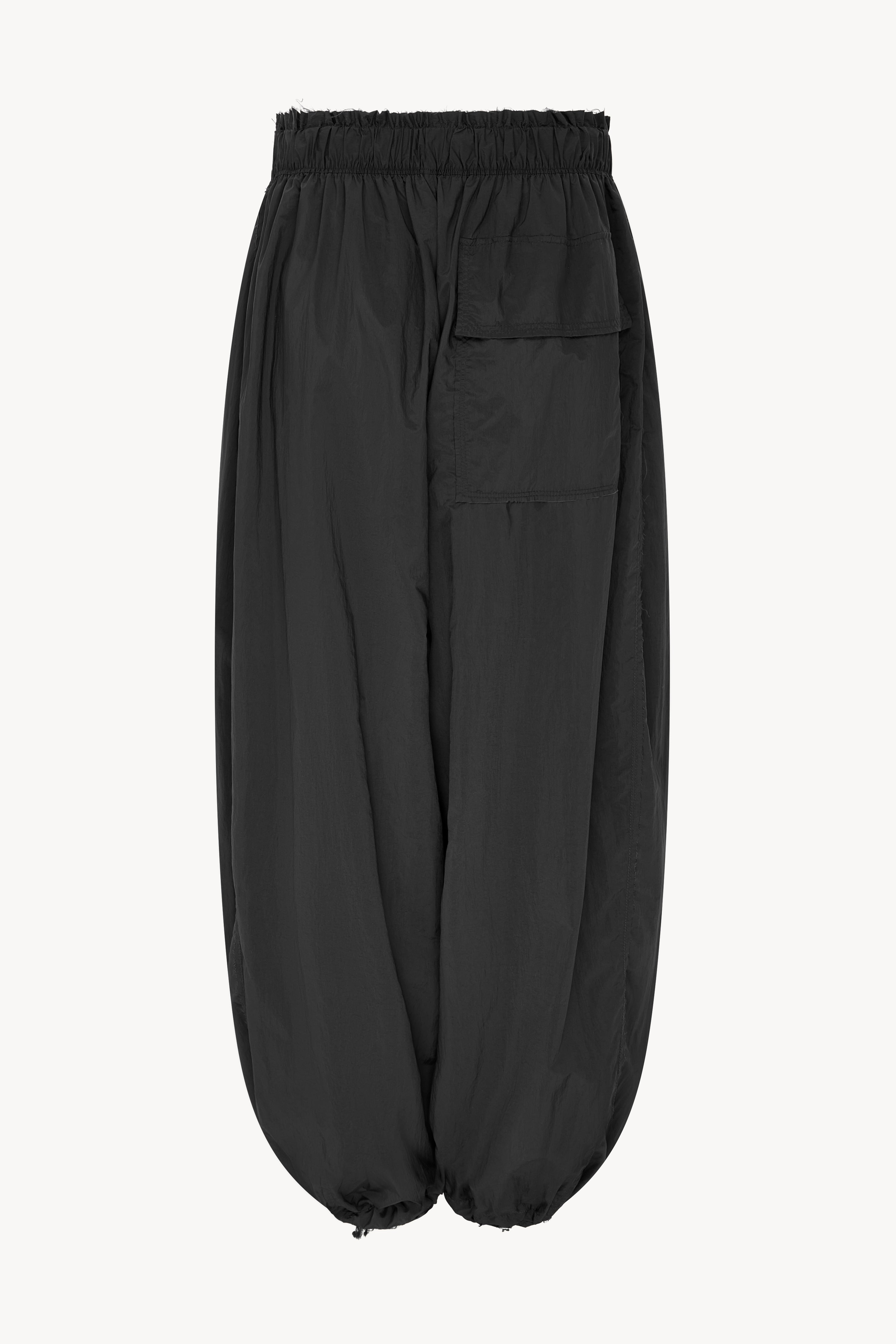 BLACK CRINKLE NYLON TRACK TROUSERS