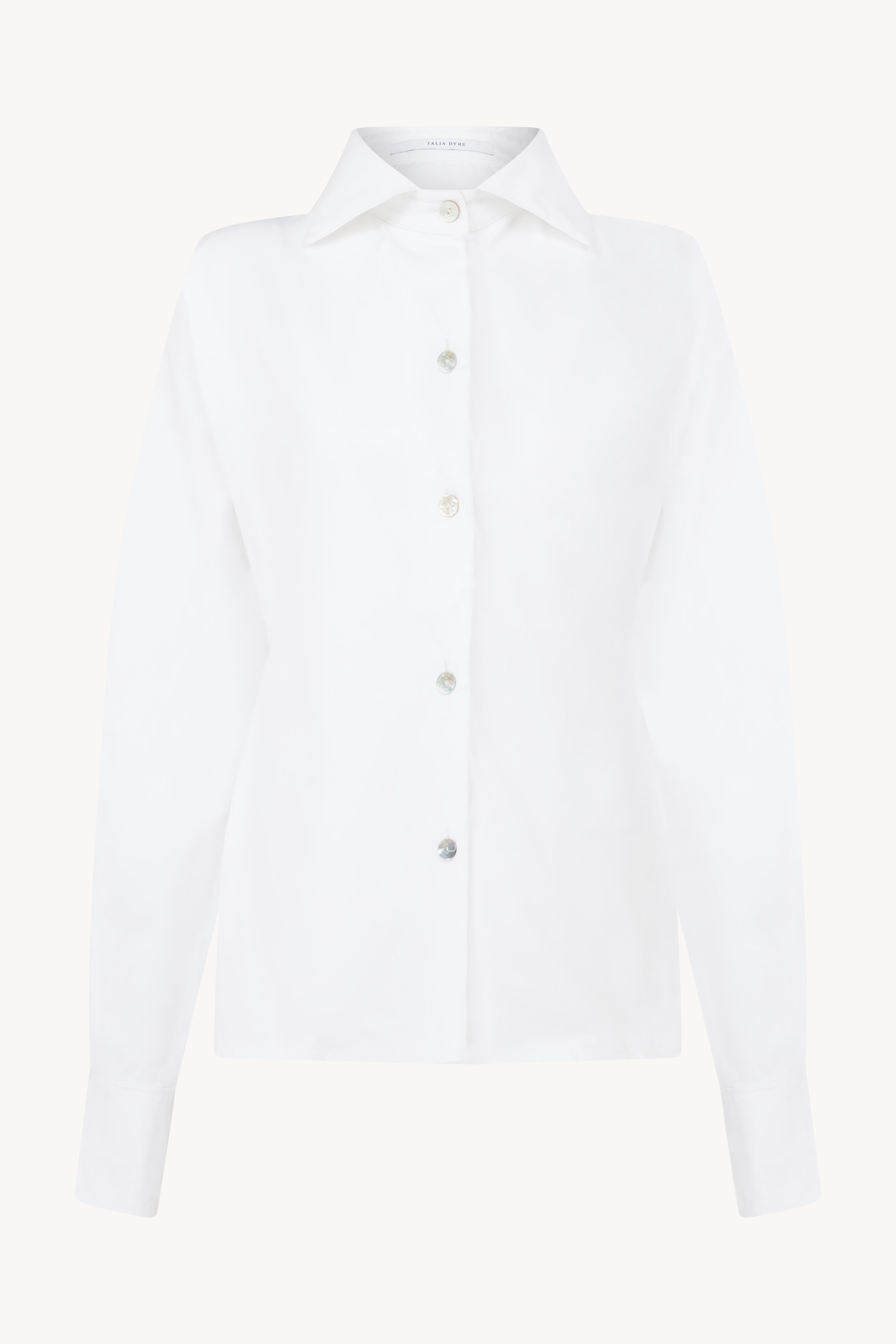 COLLARED WHITE PINCHED WAIST SHIRT
